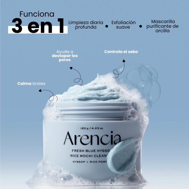 ARE000301 Arencia Blue Hyssop Rice Mochi Cleanser 120g
