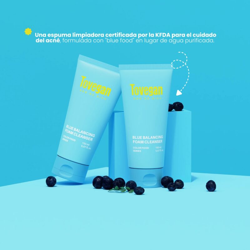 TOV000101 Tovegan Colorfood Series Blue Balancing Foam Cleanser 150ml