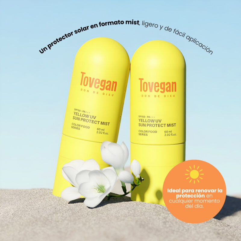TOV000201 Tovegan Colorfood Series Yellow UV Sun Protect Mist SPF50+ PA+++ 60m