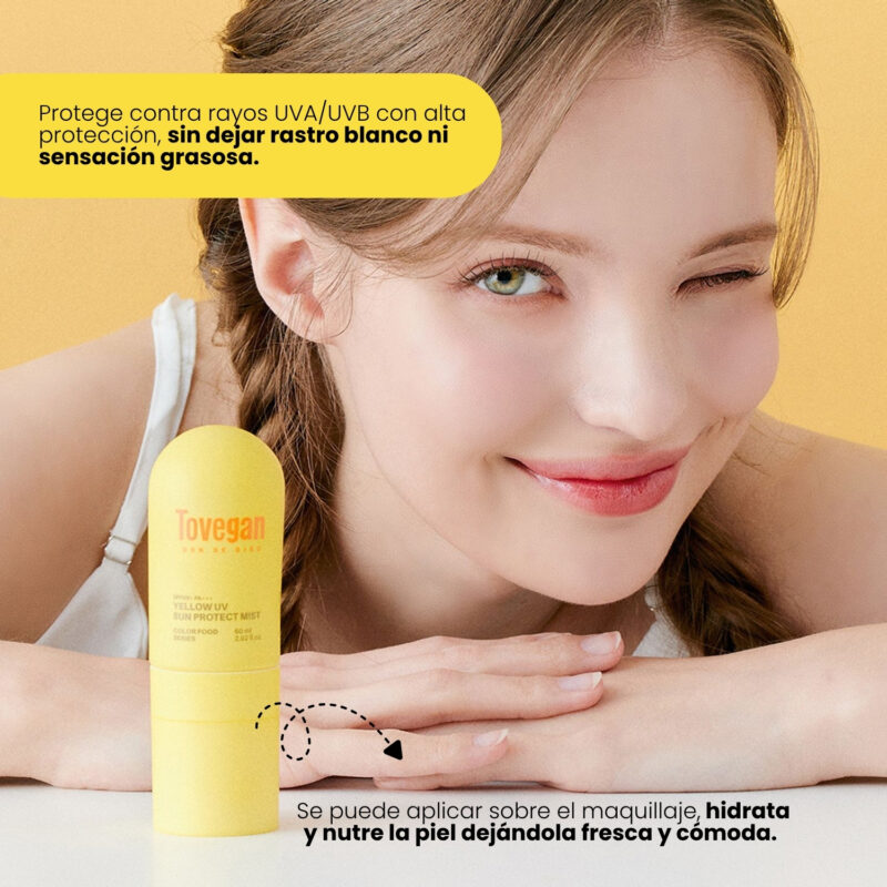 TOV000201 Tovegan Colorfood Series Yellow UV Sun Protect Mist SPF50+ PA+++ 60m