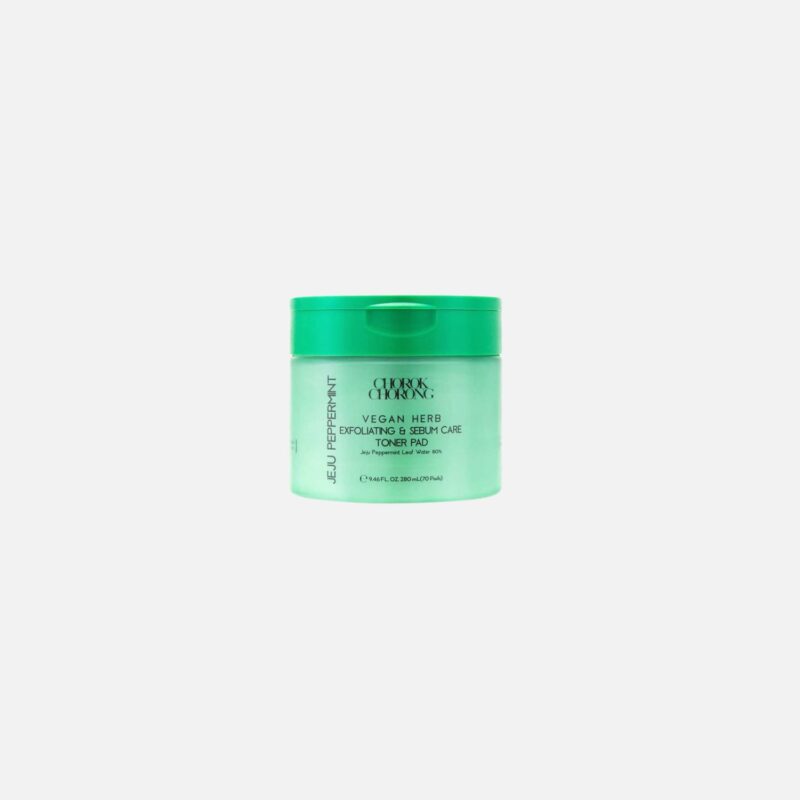 YYY047001 CHOROK CHORONG VEGAN HERB EXFOLIATING & SEBUM CARE JEJU PEPPERMINT TONER PAD