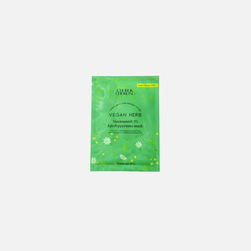 YYY047002 CHOROK CHORONG VEGAN HERB NIACINAMIDE 5 JEJU PEPPERMINT MASK